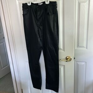 Abercrombie the 90s slim straight ultra high rise curve love coated jeans